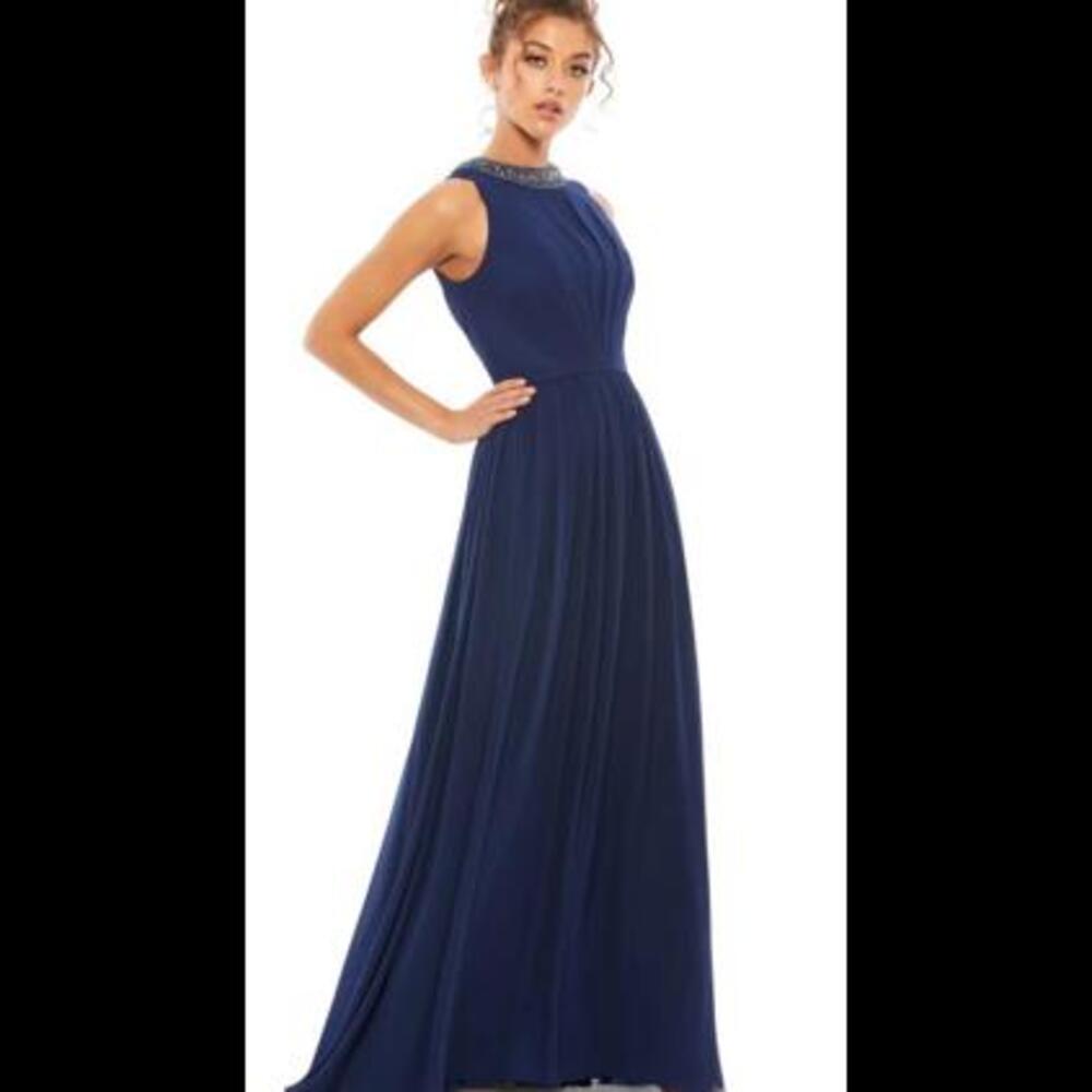 (4) Mac Duggal BEJEWELED CHIFFON GOWN MSRP$ 338, Sz 10